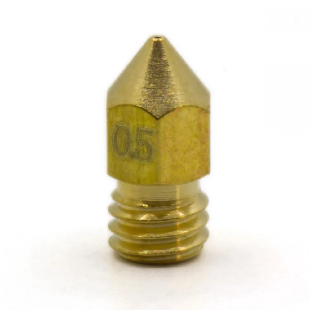 Boquilla MK8 de Brass M6 para filamento de 1,75 mm con salida de 0,5 mm