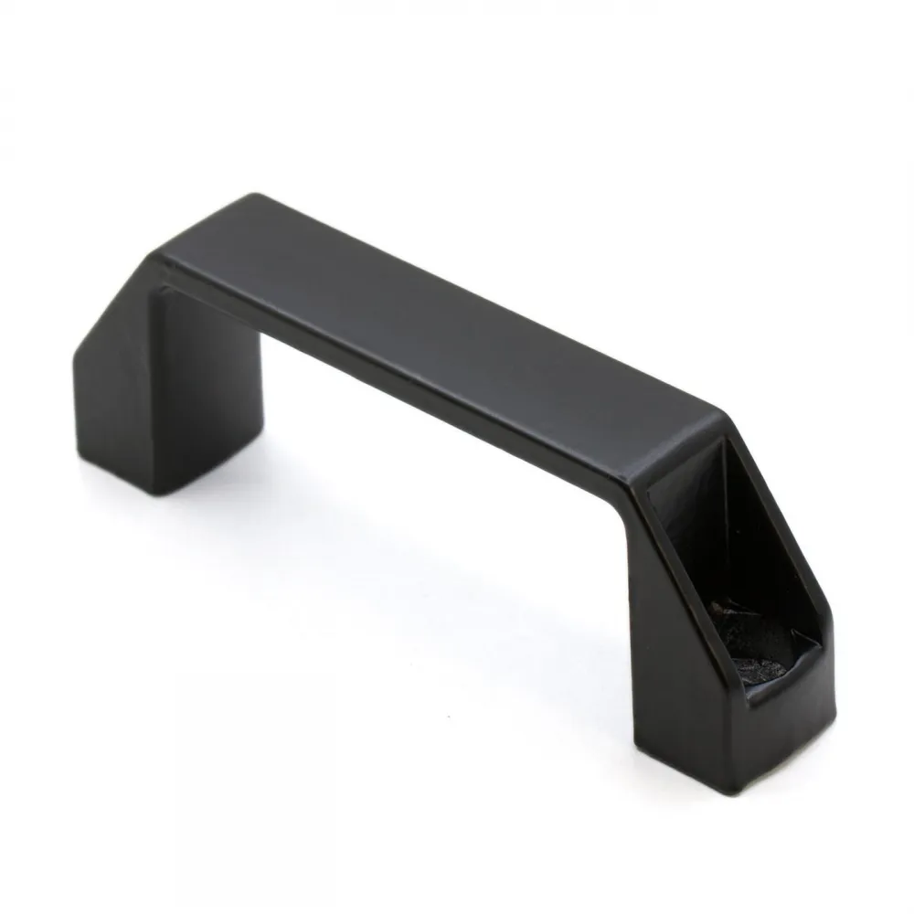 Asa de sujeción de aluminio con recubrimiento negro y 90 mm entre orificios