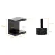 Clip metálico negro ajustable con tornillo para cristal y cama caliente - abertura 10 mm