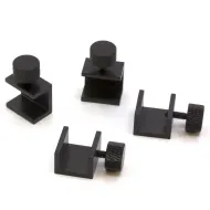 Clip metálico negro ajustable con tornillo para cristal y cama caliente - abertura 10 mm