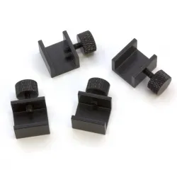 Clip metálico negro ajustable con tornillo para cristal y cama caliente - abertura 10 mm