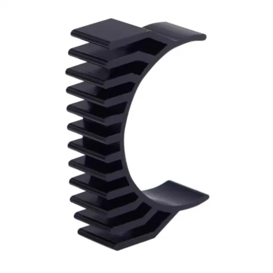 Disipador de aluminio negro para motor paso a paso NEMA 14 de cuerpo redondo