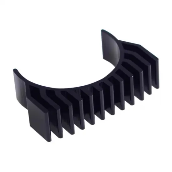 Disipador de aluminio negro para motor paso a paso NEMA 14 de cuerpo redondo