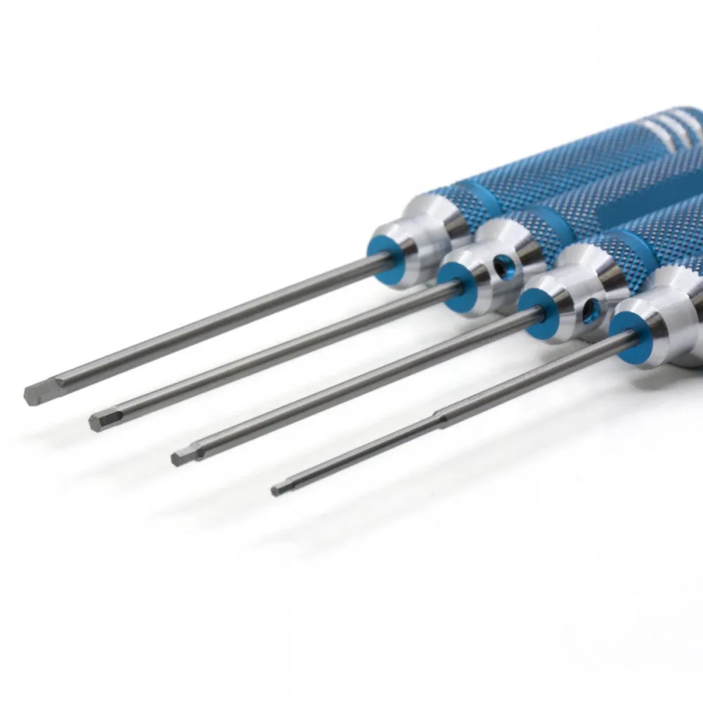 Straight hex tips on the 1.5 to 3 mm metric hex driver set