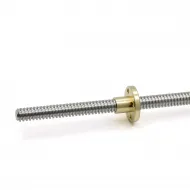 Husillo trapezoidal T8×2 de Ø8 mm con tuerca Brass – Longitud a elegir