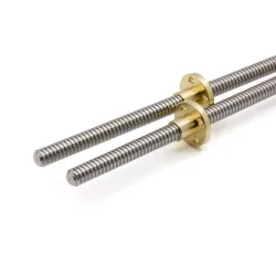 Husillo trapezoidal T8×2 de Ø8 mm con tuerca Brass – Longitud a elegir