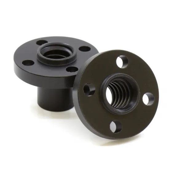Tuerca POM T8×2 con brida para husillo trapezoidal de 8 mm