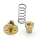 Tuerca anti-backlash T8×2 Brass con muelle para husillo trapezoidal de 8 mm