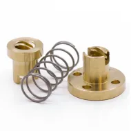 Tuerca anti-backlash T8×8 Brass con muelle para husillo trapezoidal de 8 mm