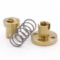 Imagen de Tuerca anti-backlash T8×8 Brass con muelle para husillo trapezoidal de 8 mm
