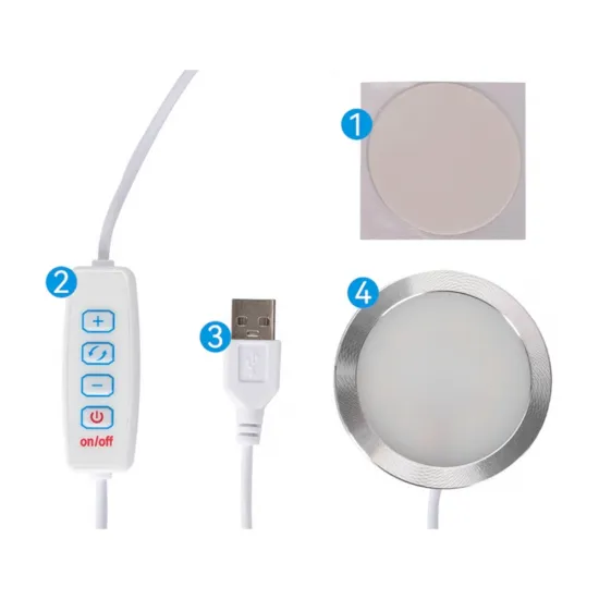 Lámpara LED USB ultrafina regulable — luz cálida, neutra y fría