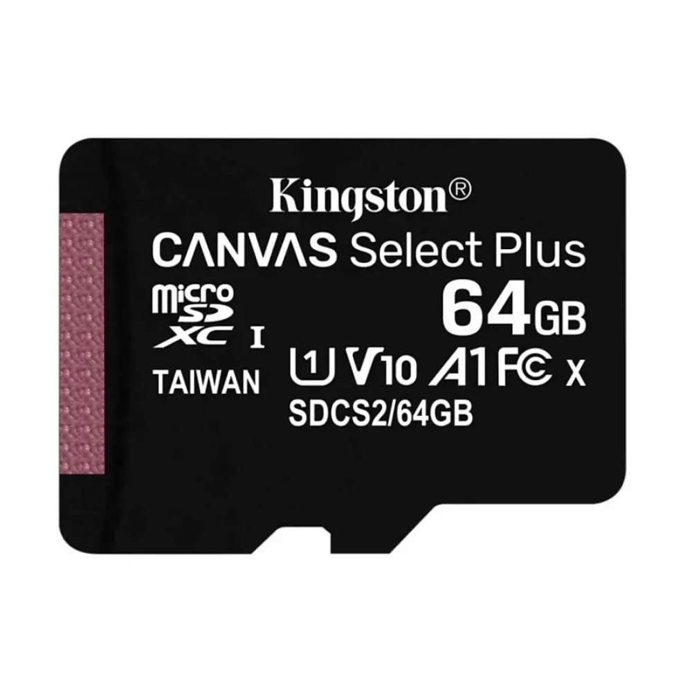 Tarjeta microSDXC Kingston Canvas Select Plus SDCS2 de 64 GB con marcas U1, V10 y A1