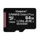 MicroSDXC 64GB - Kingston - Canvas Select Plus UHS-I U1 V10 Clase 10