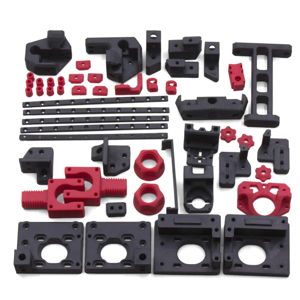 Kit de piezas impresas en ABS negro y rojo para Voron V0.2