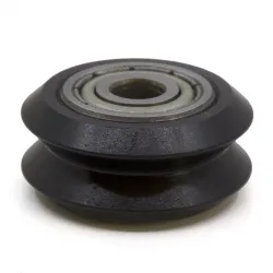 Rueda de POM con canal en V y rodamiento 625ZZ, 24 × 10,2 mm