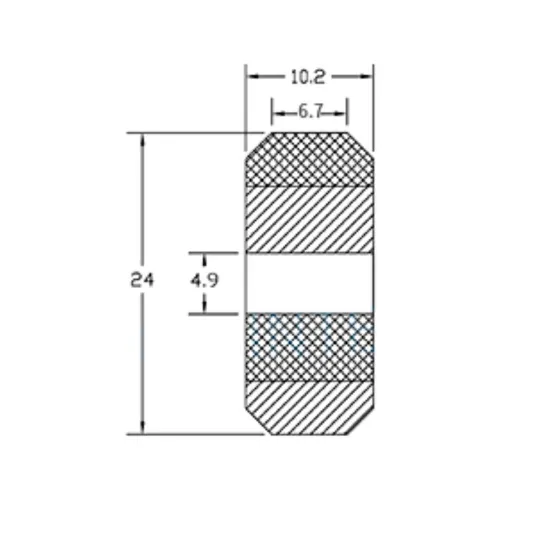 Rueda V-Slot de POM con rodamiento 625ZZ, 24 × 10,2 mm
