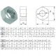 Tuerca hexagonal DIN 934 / ISO 4032 – Acero cincado, clase 8