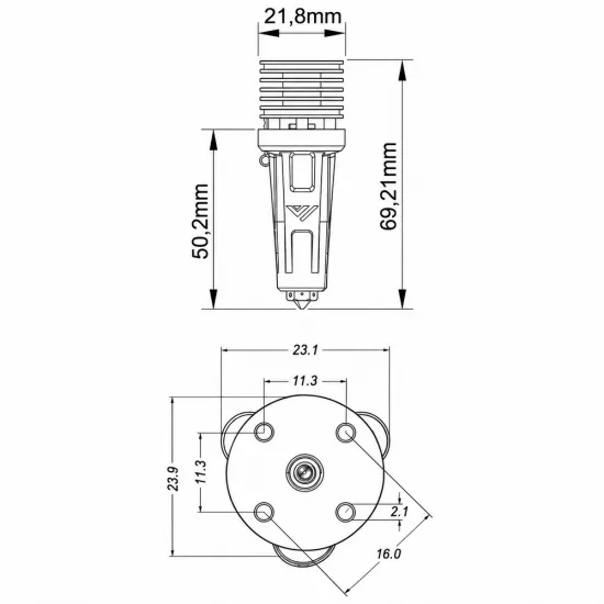 Mellow Goliath AIR V2: hotend de alto flujo 24 V 100 W con PT1000 M3 y boquilla V6 de 0,4 mm