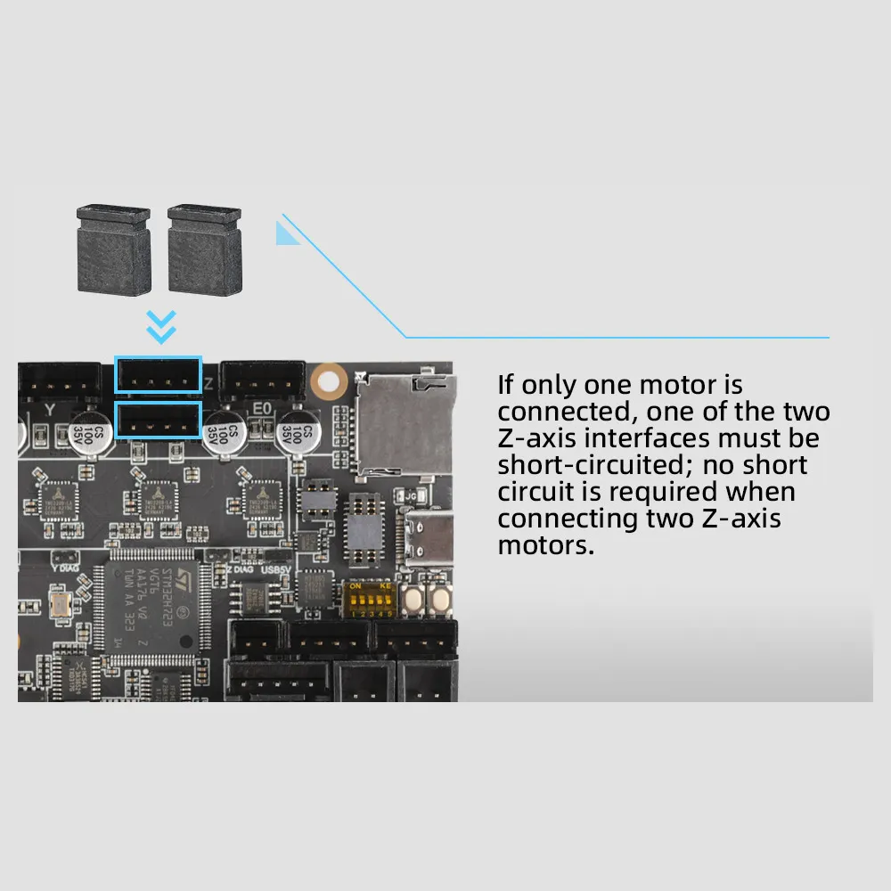 Esquema oficial de la salida Z que debe puentearse al utilizar un solo motor en la FLY E3 PRO Ultra