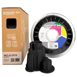 Filamento Sakata 3D PET-G CF15 negro 1,75 mm – 15 % fibra de carbono – 1 kg