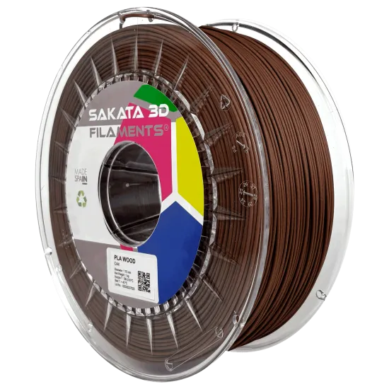 Filamento Sakata 3D PLA Texture Wood 1,75 mm con fibras de madera - 450 g / 1 kg