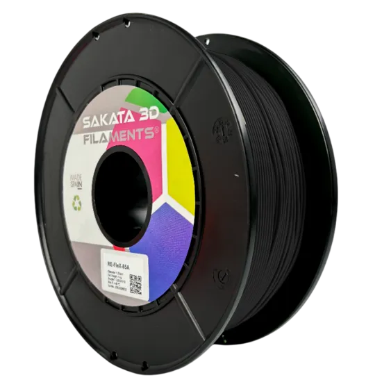 Filamento flexible reciclado Sakata 3D RE-FLEX 85A verde o negro - 1,75 mm, 1 kg