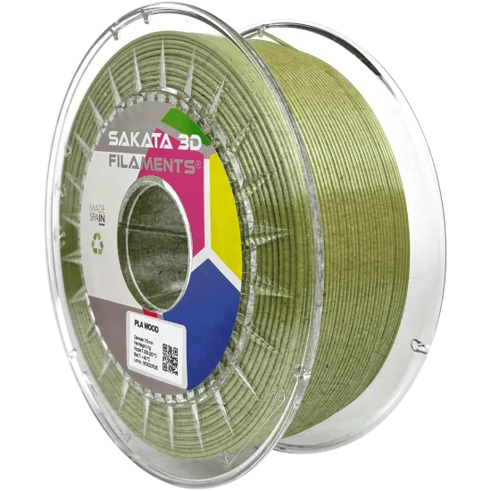 Filamento Sakata 3D PLA Texture Wood 1,75 mm con fibras de madera - 450 g / 1 kg