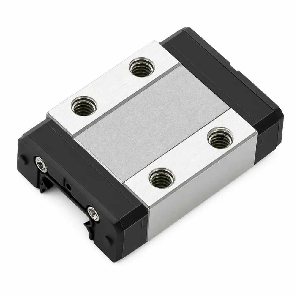 Patín lineal compacto MGN12C para riel MGN12 con tapas negras y cuatro roscas superiores
